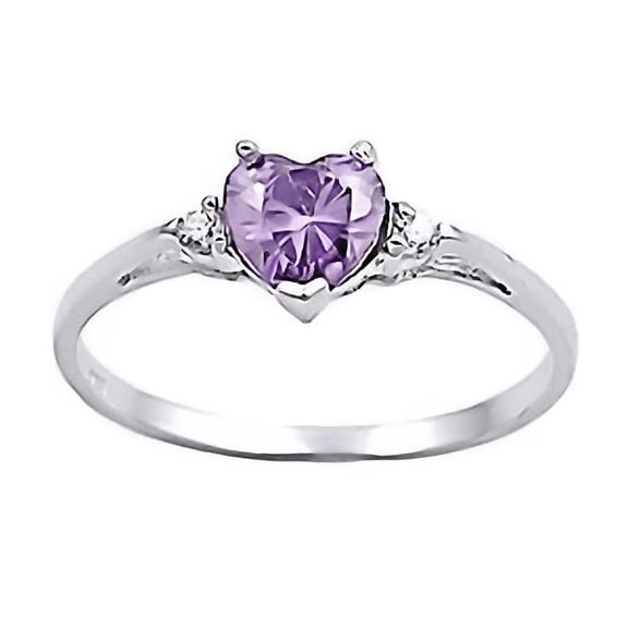 Trustmark 0.81ct Heart-cut Alexandrite Ice CZ Promise Ring Silver sz 4