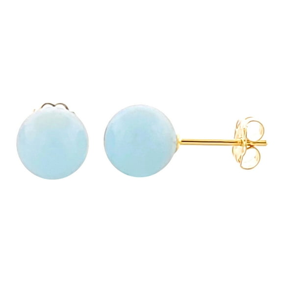 Trustmark 06mm Aquamarine Ball Stud Earrings 14-20 Gold Filled