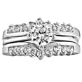 thumbnail image 1 of Trustmark 1.04ct Ice on Fire CZ Sterling Silver Wedding Ring Set with Ring Guard, Christina sz 6.0, 1 of 2
