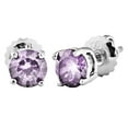 thumbnail image 1 of Trustmark 10mm Brilliant Cut Alexandrite Ice CZ Screw Back Sterling Silver Stud Earrings, 1 of 1