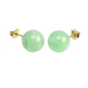 TRUSTMARK JEWELERS Trustmark 14/20 Gold Filled 8mm Natural Green Jade Aventurine Ball Stud Earrings