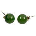 thumbnail image 1 of Trustmark 14/20 Gold Filled 8mm Natural Nephrite Green Jade Ball Stud Earrings, 1 of 2