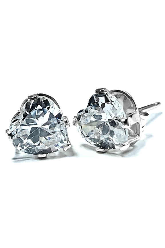 Trustmark 6mm Heart Cut Ice on Fire Ice CZ Silver Earrings