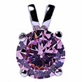 thumbnail image 1 of Trustmark 7mm Brilliant Cut Simulated Pink Tourmaline Ice CZ Solitaire Pendant Sterling Silver, 1 of 1