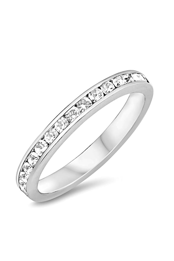 Trustmark Stackable Ice on Fire CZ Eternity Band Ring, Bailey