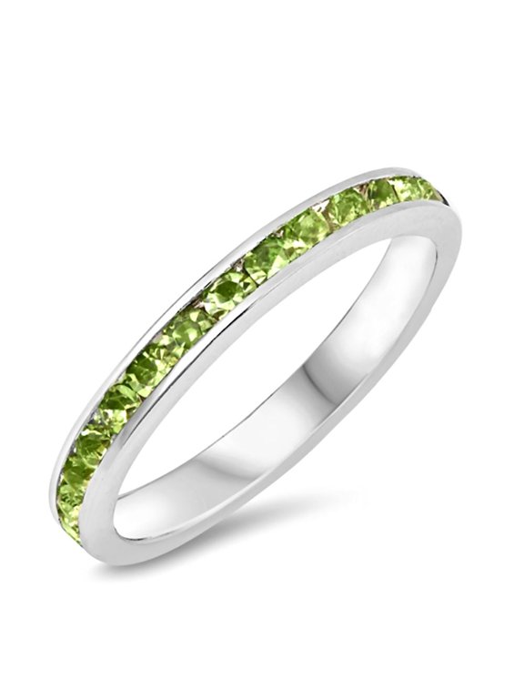 Trustmark Stackable Simulated Peridot Eternity Band Ring, Peyton