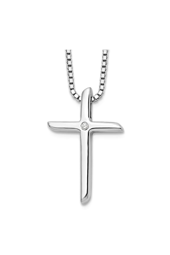 Trustmark White Ice .01ct Diamond Cross Pendant Necklace