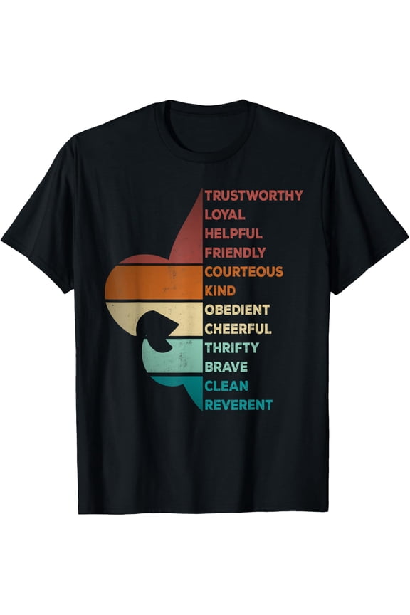 Trustworthy Loyal Helpful Friendly Retro Vintage Style Scouting Law T-shirt