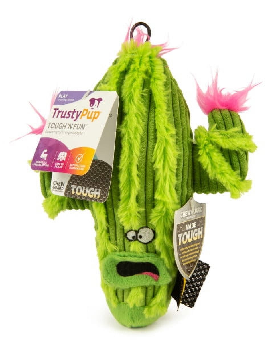 TrustyPup Large Plush Cactus Dog Toy with Chew Guard, Squeaky, Durable