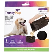 TrustyPup Dog and Cat Food Storage + Bowl Bag, Black, Medium
