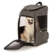 TrustyPup Medium Cat & Dog Travel Pet Backpack, Gray, 16 lb Limit