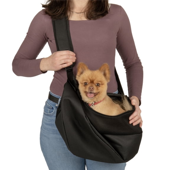 TrustyPup Pet Sling for Cat or Dog, Black, Small,10 lb Limit
