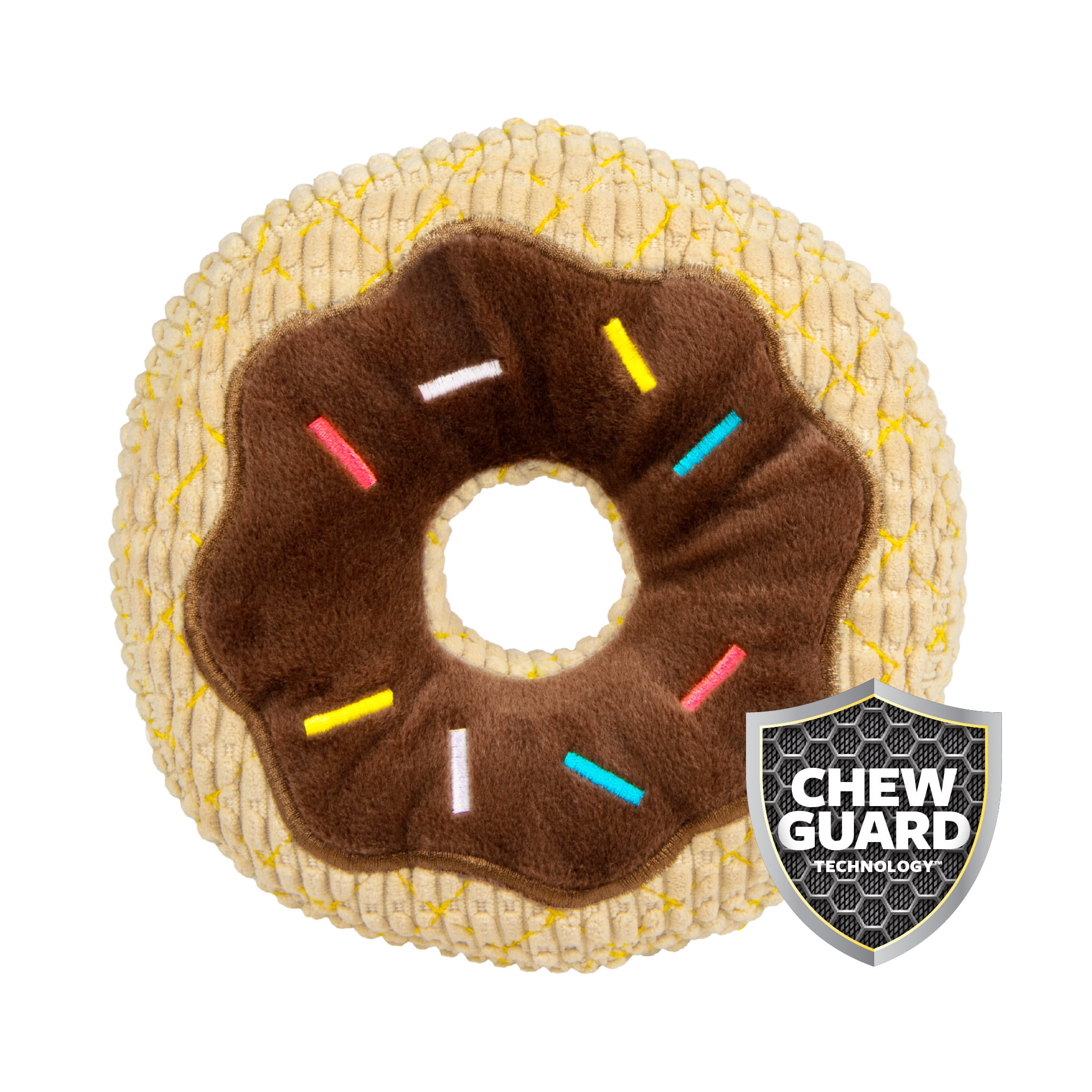 TrustyPup Tough 'N Fun Durable Squeaker Dog Toy, Chocolate Donut