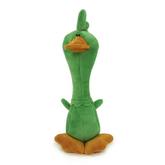 TrustyPup Tough 'N Fun Long Neck Duck Durable Plush Squeaker Dog Toy with Chew Guard Technology, Green, Large