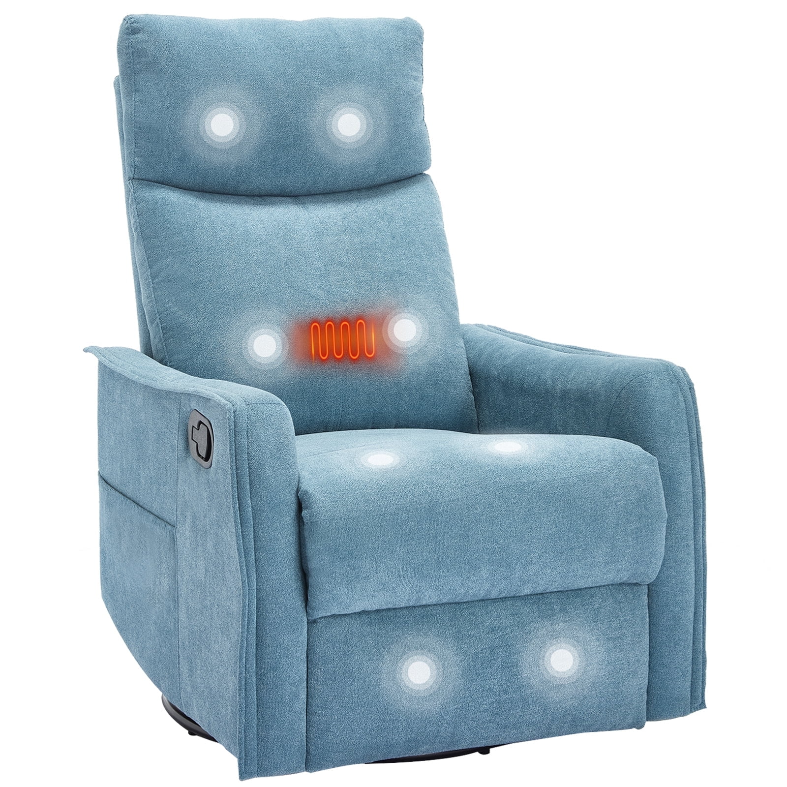 Heated Rocking Chair Trustyue Rocker Recliner Chair with Heat Massage - Manual Swivel ...