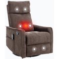 thumbnail image 1 of Trustyue Rocker Recliner Chair with Heat Massage - Manual Swivel Recliner for Living Room and Bedroom, 8 Vibration Points, Lumbar Heat, Glider Rocking Chair for Adults (Brown), 1 of 10