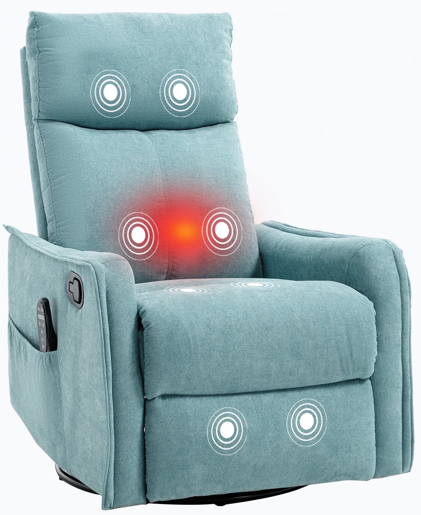 Heated Rocking Chair Trustyue Rocker Recliner Chair with Heat Massage - Manual Swivel ...
