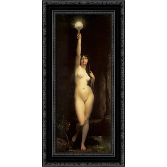 Truth 15x24 Black Ornate Wood Framed Canvas Art by Lefebvre, Jules Joseph