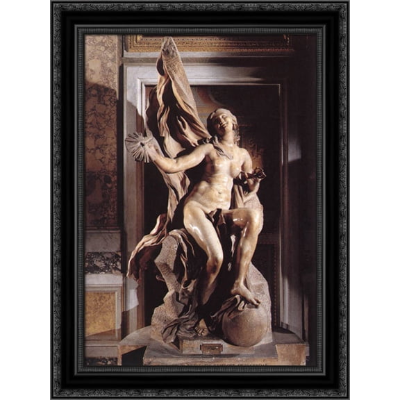 Truth 19x24 Black Ornate Wood Framed Canvas Art by Bernini, Gian Lorenzo