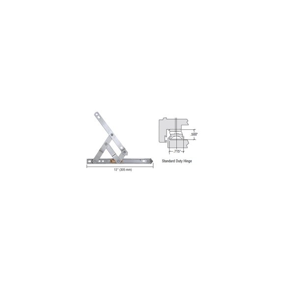 Truth EP28013 12" Standard Duty 4-Bar Stainless Steel Window Hinge