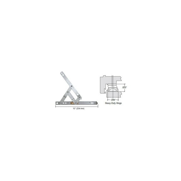Truth EP28018 10" Heavy-Duty 4-Bar Stainless Steel Window Hinge