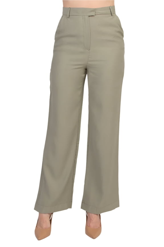 Truth High Waist Olive Wide Leg Trouser Pants Color: TAUPE OLIVE, Size: 2