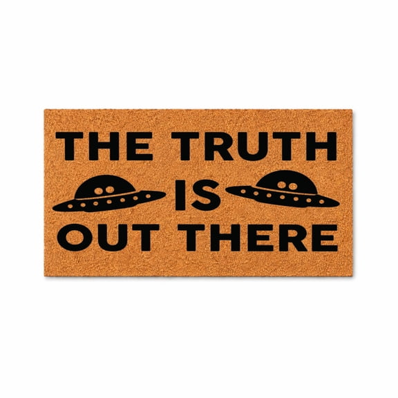 Truth Is Out There Doormat, UFO Alien Flying Saucer Welcome Mat, Funny Entryway Rug, Sci Fi Home Decor, Housewarming Gift 3489 (36x72 inches) 3489