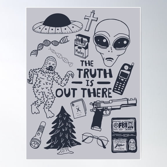 Truth Is Out There Poster Wall Art, Modern Wall Decor For Living Room Bedroom, 12x18 UNFRAMED