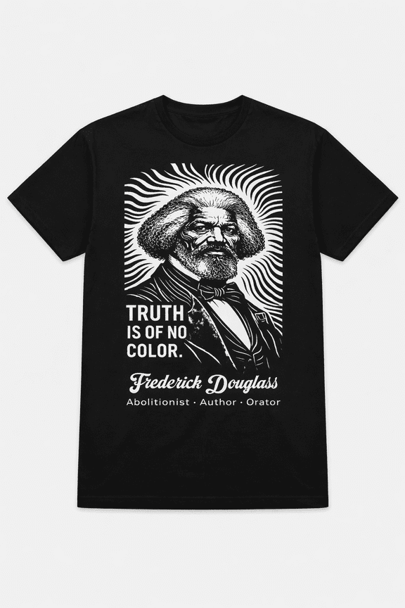 Truth Is of No Color Frederick Douglass T-Shirt – Black History Statement Design (Large)
