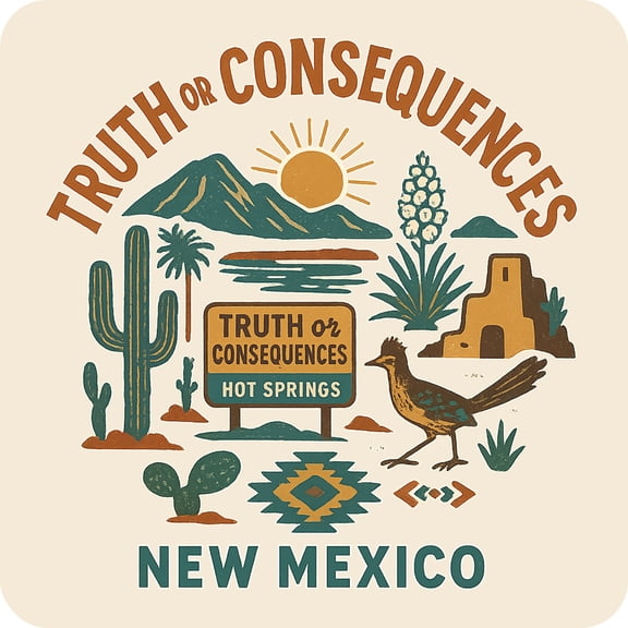 Truth Or Consequences New Mexico Keepsakes Souvenir Vinyl Sticker – Destination Travel Keepsake Collectible (3-Inches Wide)