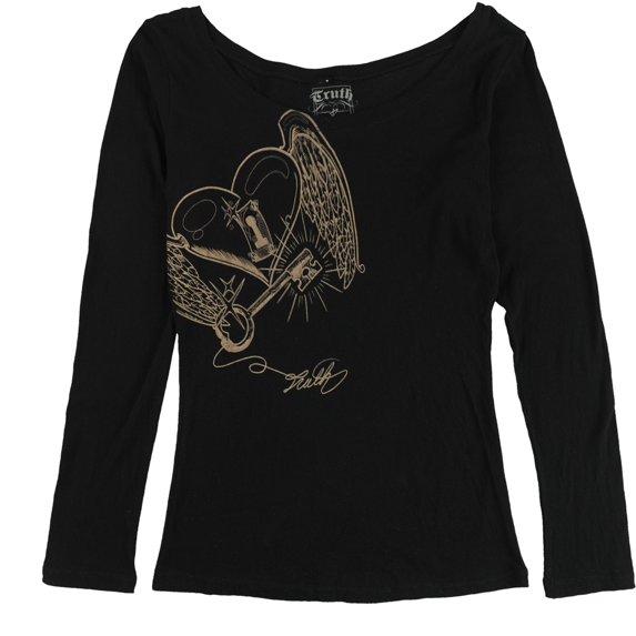 Truth Womens Printed Graphic T-Shirt, Black, X-Large