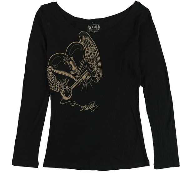 Truth Womens Printed Graphic T-Shirt, Black, X-Large