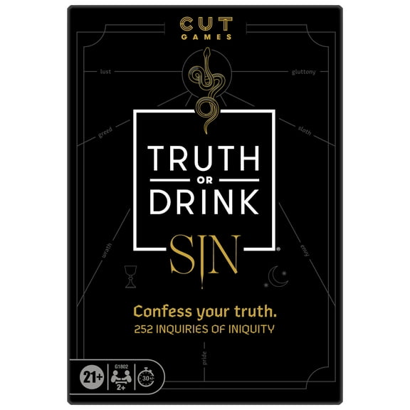 Truth or Drink: Sin Edition Party Game, Card Game for Adults, Ages 21 and up