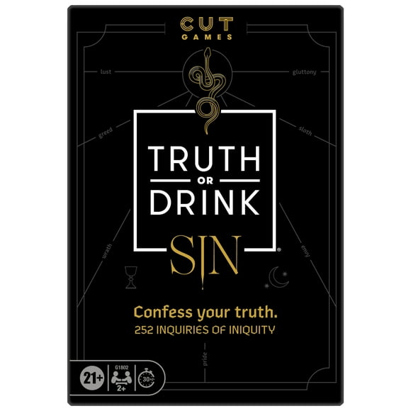 Truth or Drink: Sin Edition Party Game, Card Game for Adults, White Elephant Gifts, Ages 21 and Up