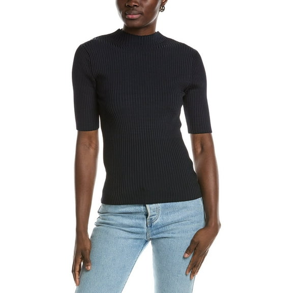 Truth womens  Ribbed Mock Neck Pullover, m, Blue