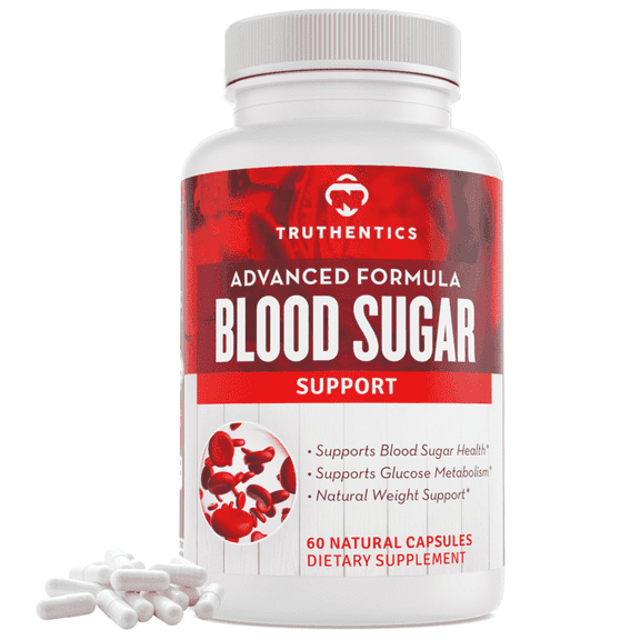 Blood Sugar Support Supplement – 20-Ingredient Formula with Cinnamon & Chromium | Truthentics – 60 Capsules