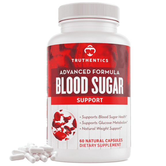 Blood Sugar Support Supplement – 20-Ingredient Formula with Cinnamon & Chromium | Truthentics – 60 Capsules