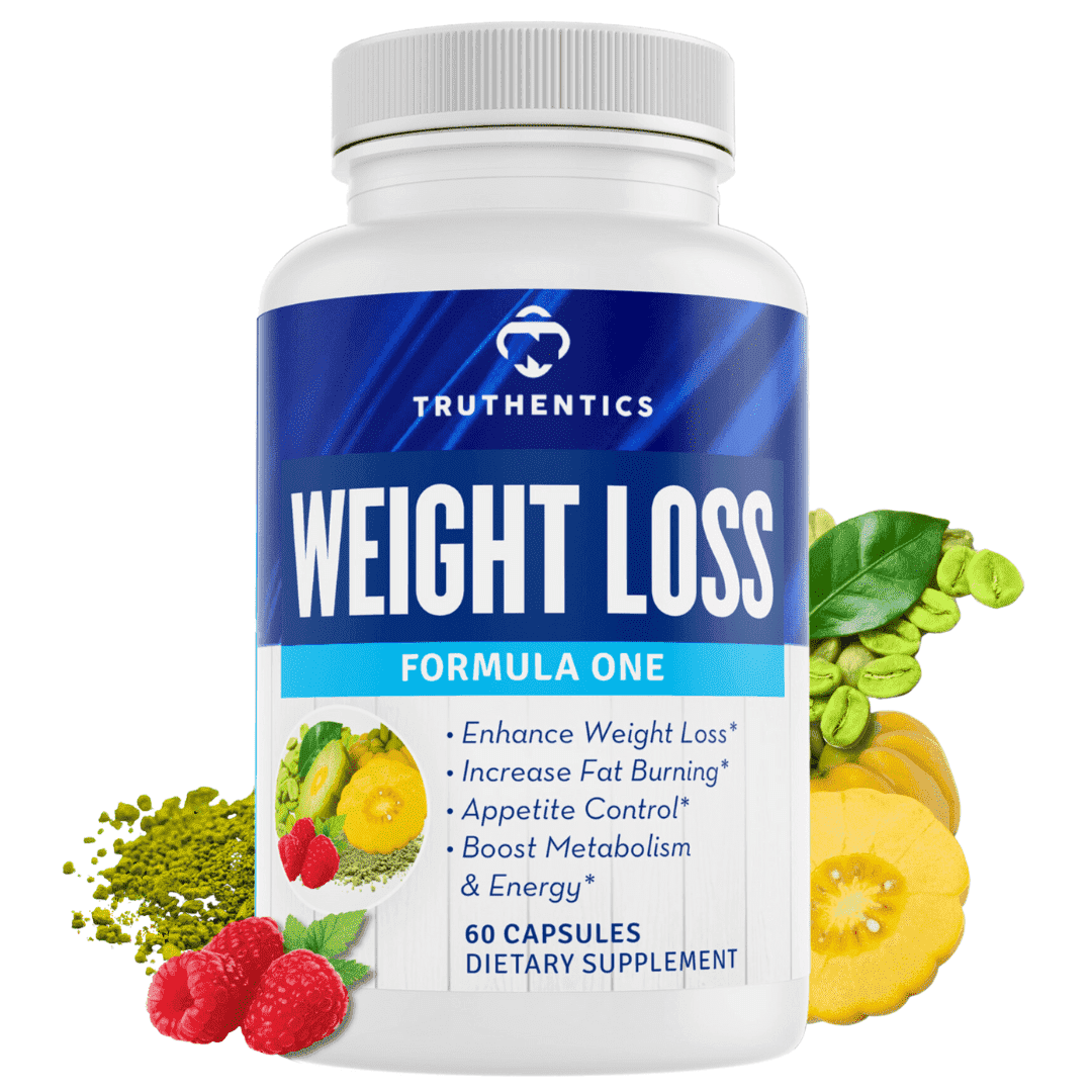 Truthentics Weight Loss Formula One - Fat Burner, Appetite Suppressant, Metabolism Booster with Raspberry Ketone - 60 Capsules, 2.5 oz