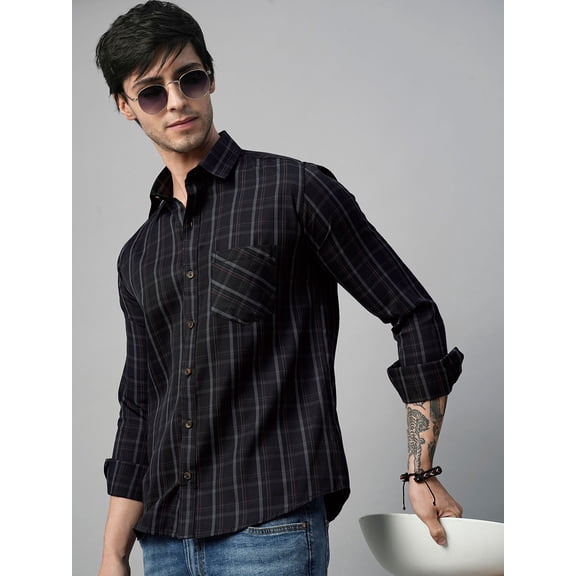 TryBuy Truto Checked Men's Shirt, Full Sleeves Regular Fit Casual Shirts, Sizes L