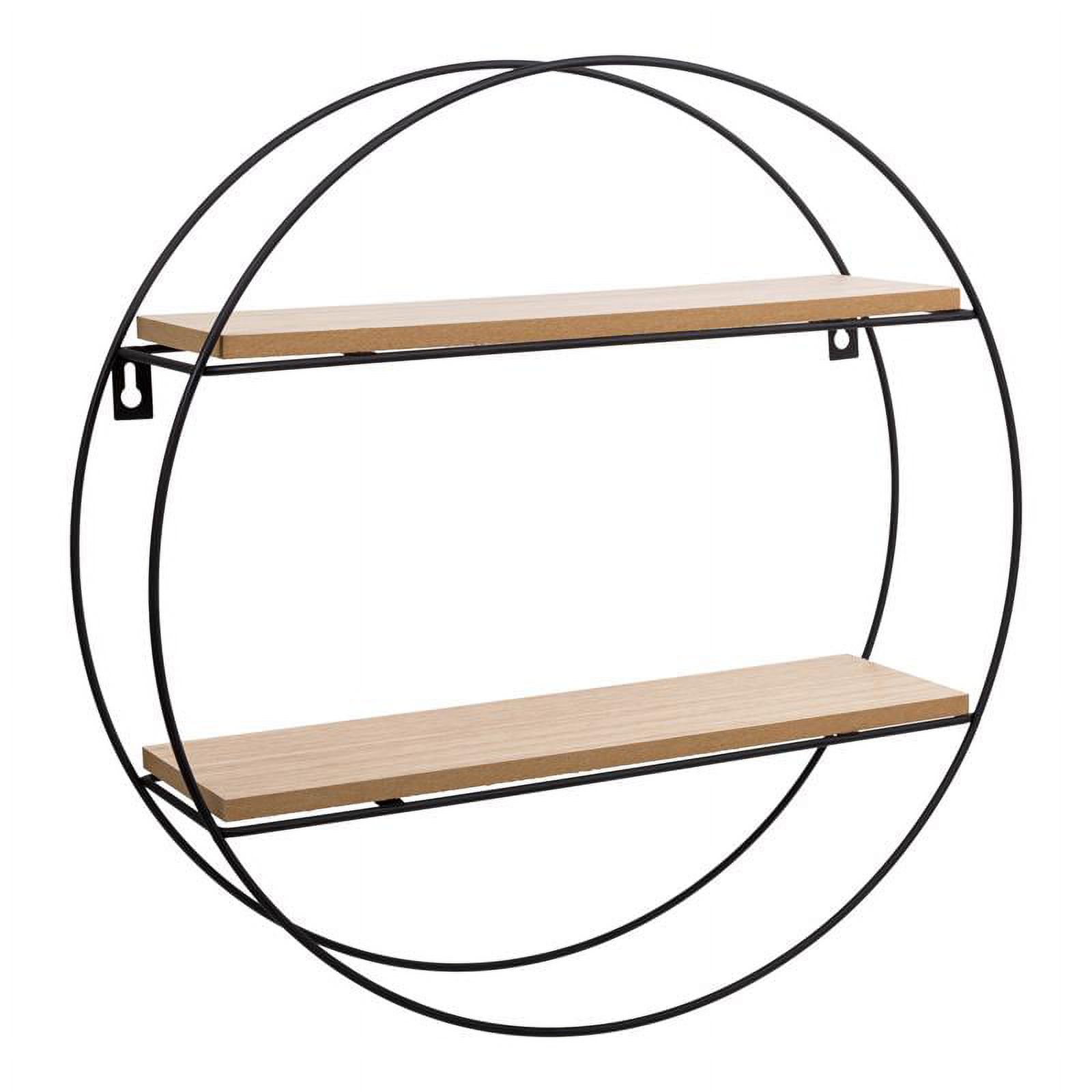 Truu Design Gurdon Contemporary Decorative Round Metal Frame Wall Shelf