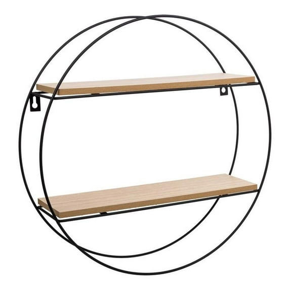 Truu Design Gurdon Contemporary Decorative Round Metal Frame Wall Shelf