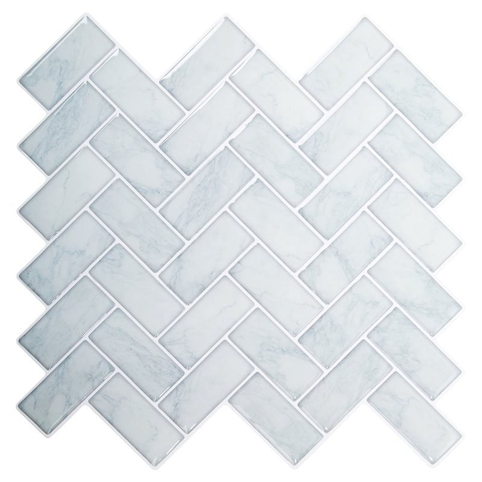 Truu Design Plastic Peel and Stick Blue Wall Tile Set