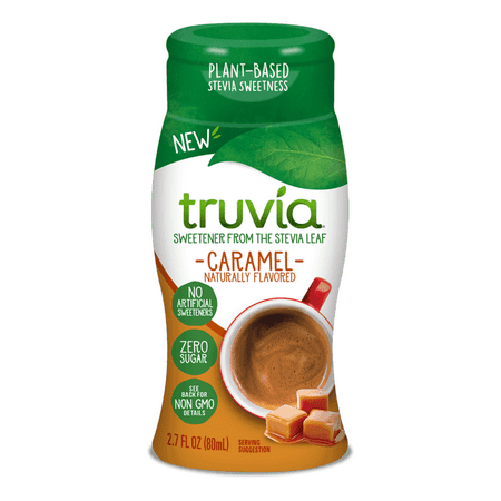 Truvia Liquid Sweetener, Plant Based Stevia Sweetness, Caramel Flavor, 2.7 fl oz