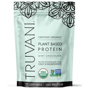Truvani Vegan Pea Protein Powder | Mint Chocolate | 20g Organic Plant Based Protein | 20 Servings | Keto | Gluten & Dairy Free | Low Carb | No Added Sugar