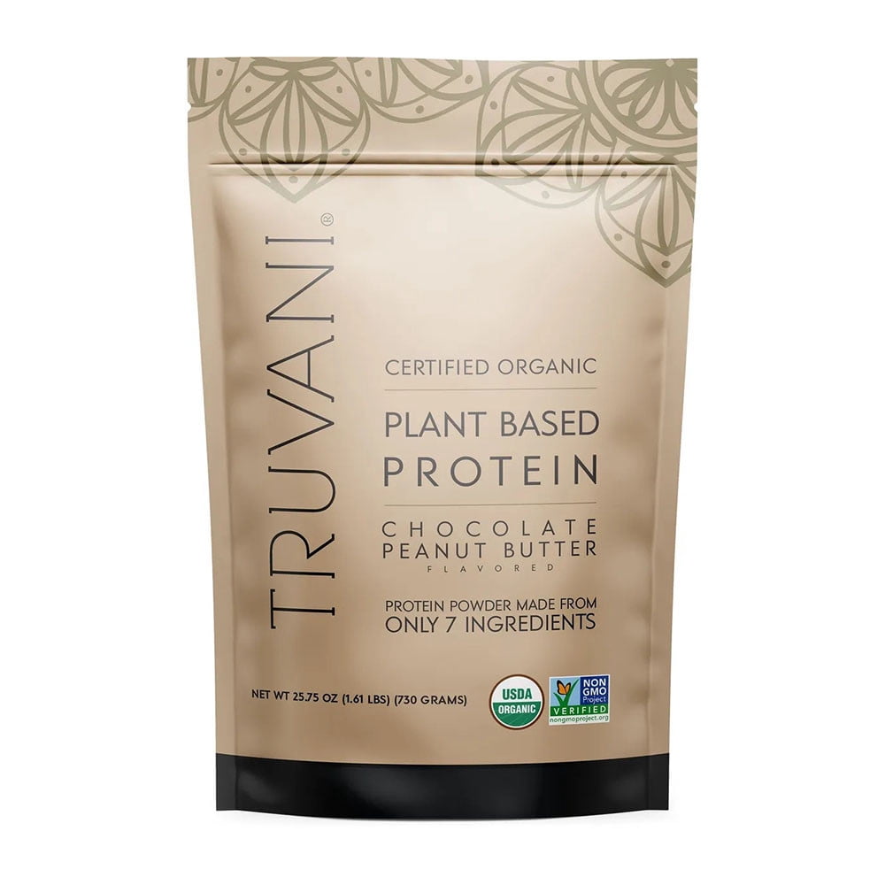 Truvani Organic Chocolate Peanut Butter Protein Powder, 25.75 Oz, 2 Pack