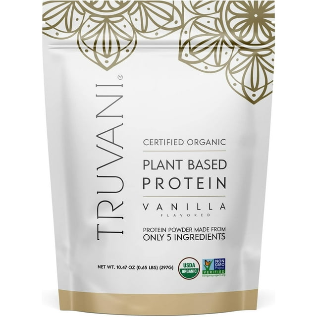 Truvani Organic Vanilla Protein Powder, 10.47 Oz, 6 Pack