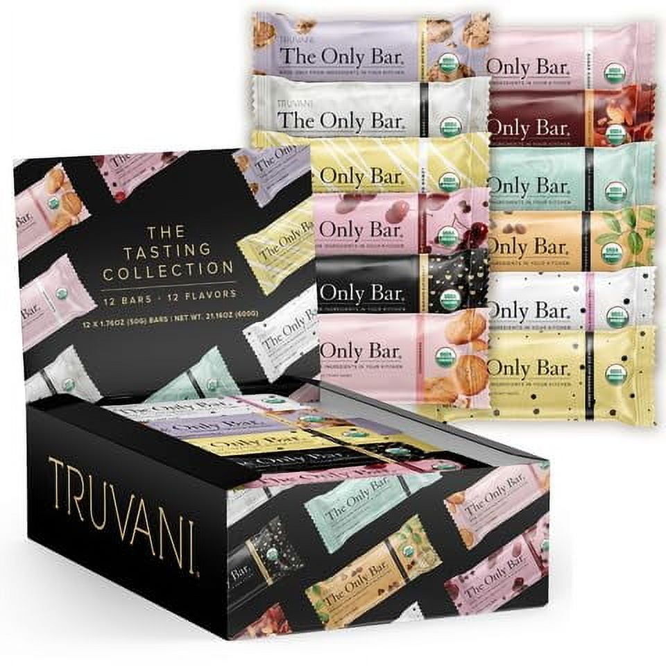 Truvani Plant Based Snack Bars | AD01 Variety 12 Pack | 5-8g Protein