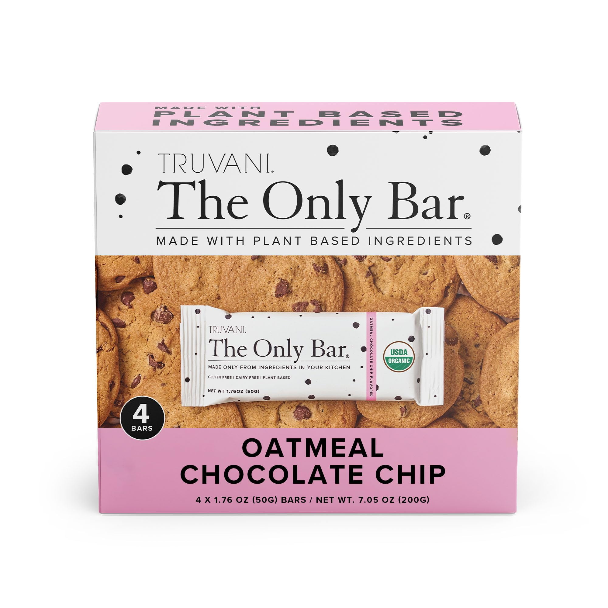 Trivani Truvani Plant Based Snack SBF3 Bars | Oatmeal Chocolate Chip 4 Pack ...