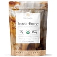 thumbnail image 1 of Truvani Protein + Energy Drink Mix with 87mg Caffeine | Vanilla Latte | 12g Organic Plant Based Protein | 20 Servings | USDA Organic Coffee Powder & Adaptogens | Gluten & Dairy Free | Vegan | Non-GMO, 1 of 4