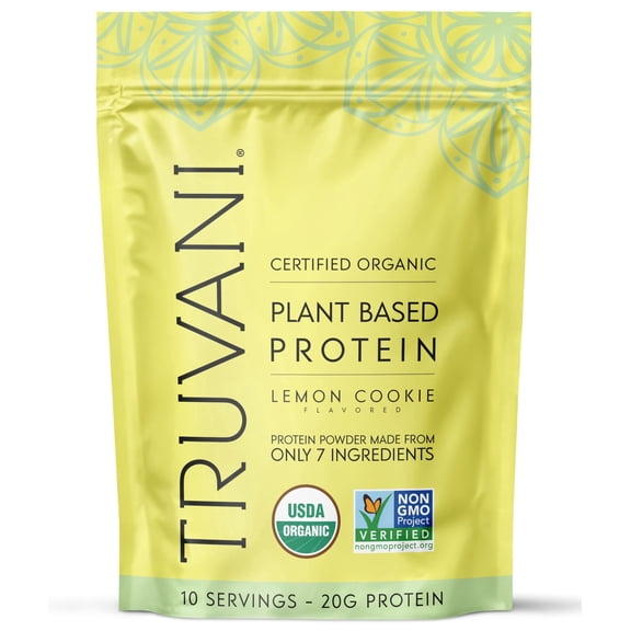 Truvani Vegan Pea Protein Powder | Lemon Cookie | 20g Organic Plant Based Protein | 10 Servings | Keto | Gluten & Dairy Free | Low Carb | No Added Sugar